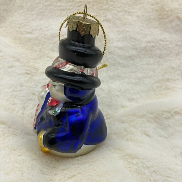 Vintage Hand Blown Glass Snowman Ornament - Picture 2 of 7